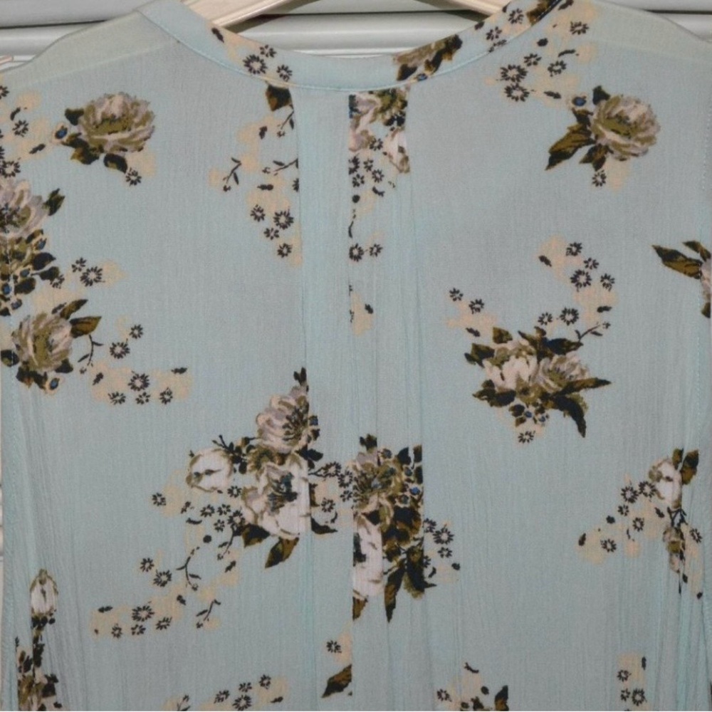 💞Price Drop! Free People Blue Green Swing Floral Tunic Short Casual Dress - MED - Picture 6 of 9